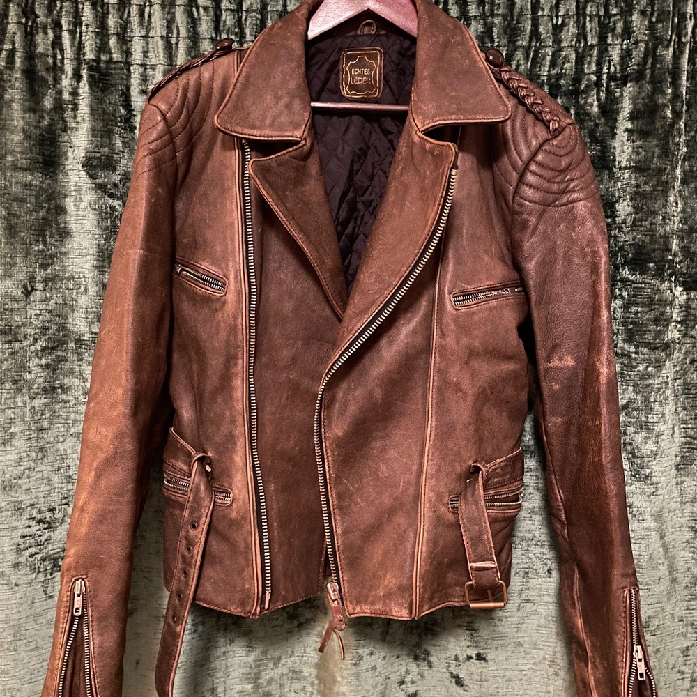 Vintage slouchy leather jacket